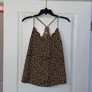 J. Crew Leopard Scalloped Tank Top